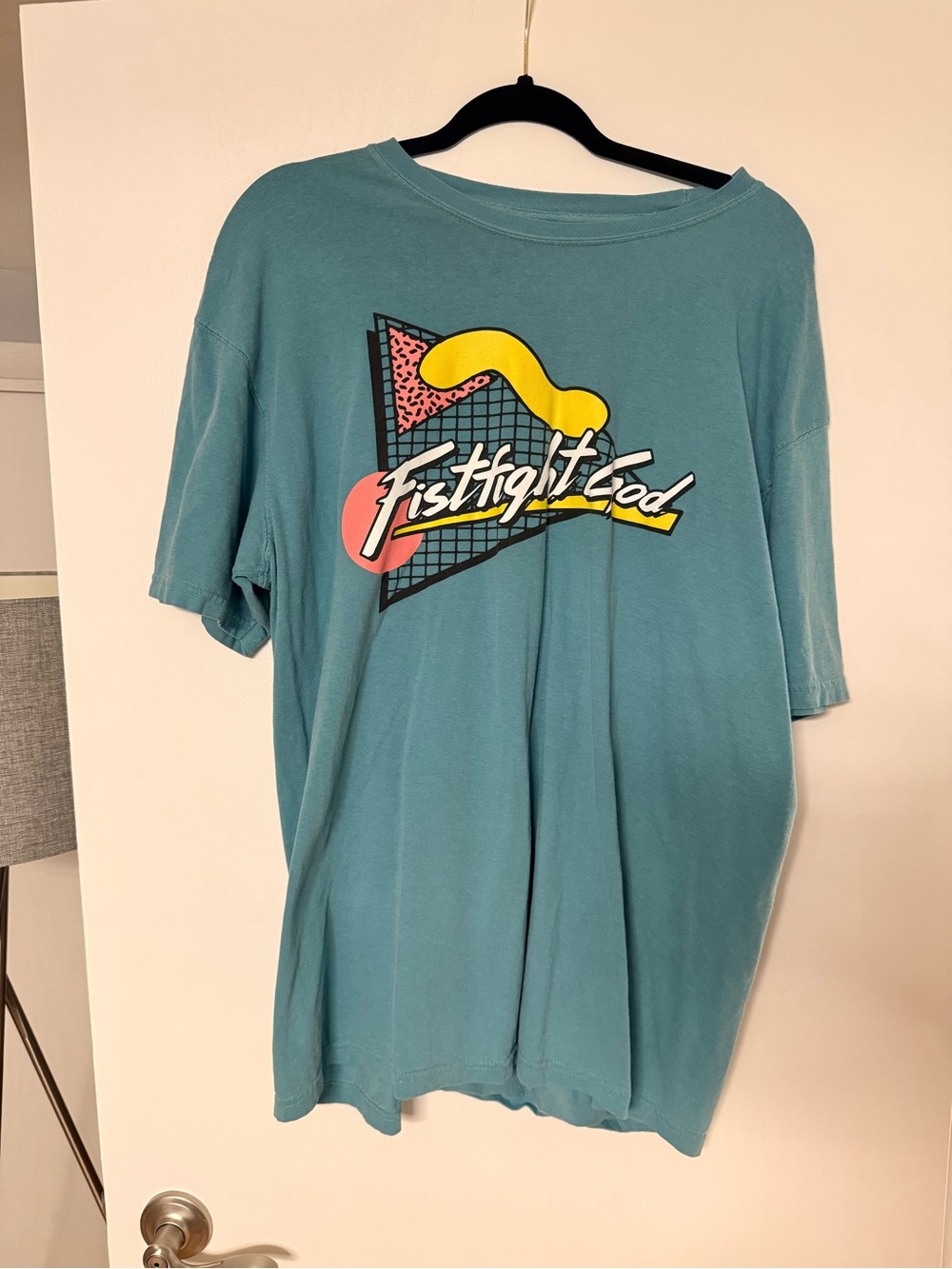 Fistfight God Teal Graphic Tee